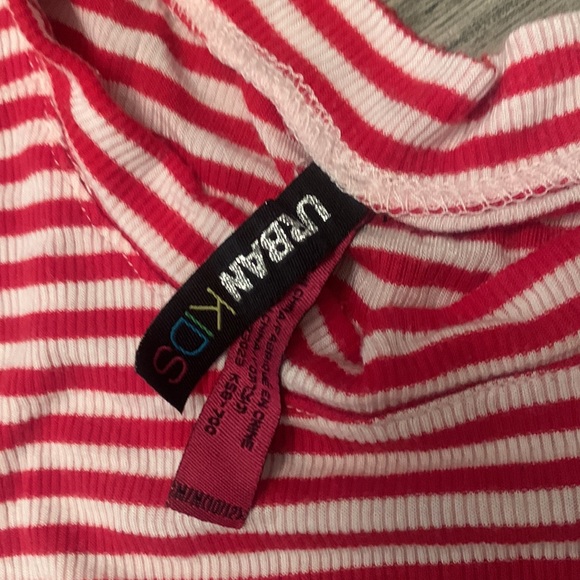 Urban Kids Red and White stripped crop top with crossing at the bottom - Picture 3 of 3